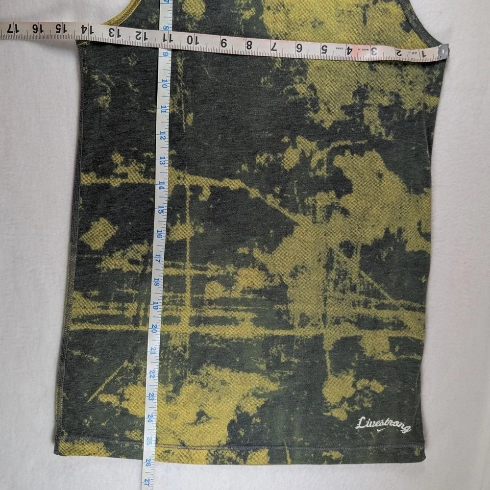 Nike Dri-FIT Livestrong Womens XL Tank Top‎ Yellow Grey Distressed Racerback XL